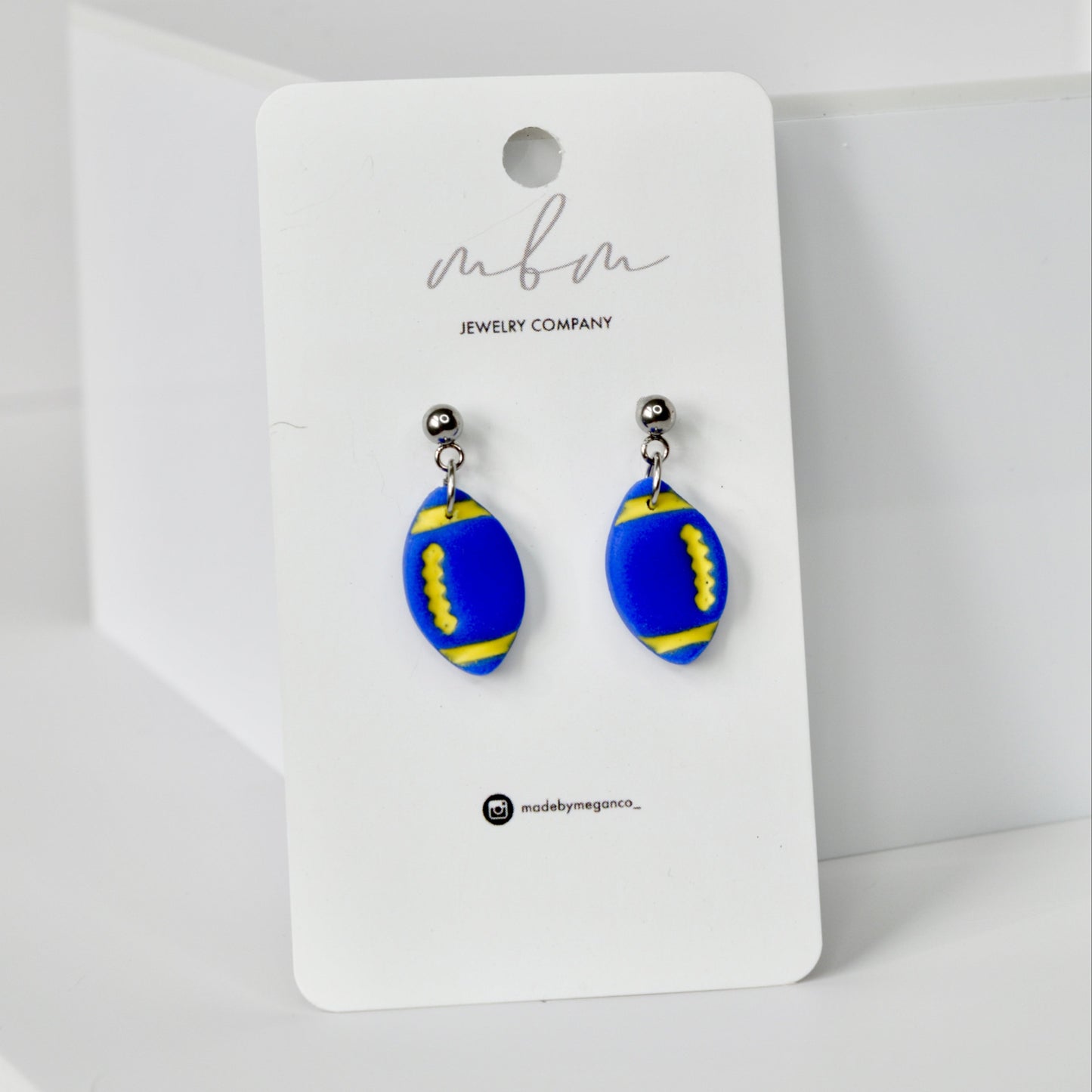 Blue & Yellow Football Dangles