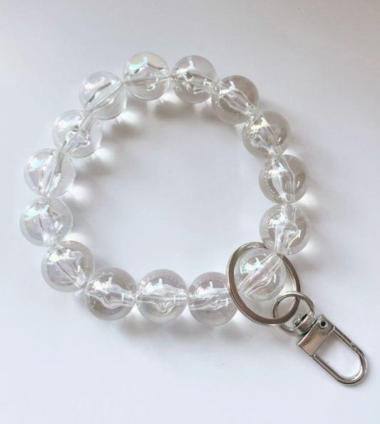 Clear Beaded Keychain