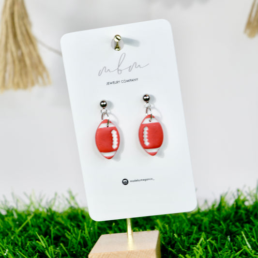 Red/White Football Dangles