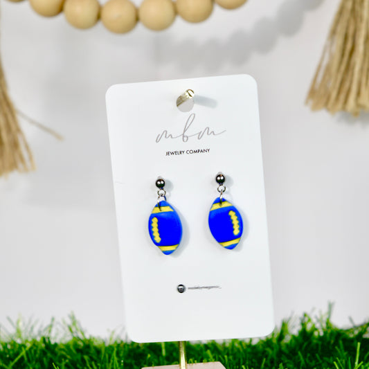 Blue & Yellow Football Dangles
