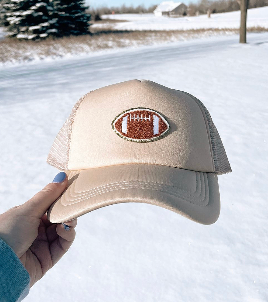 Tan Football Trucker Hat